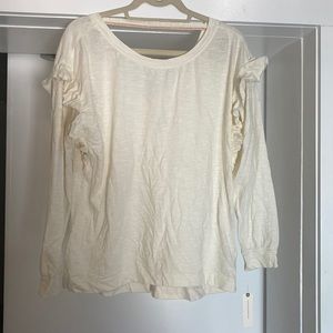 Pilcro Long sleeve with ruffle and V back size Small